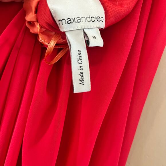 Max and Cleo Red/Orange/Purple Vintage Y2K Halter Maxi Dress: Size 10 - Picture 5 of 5